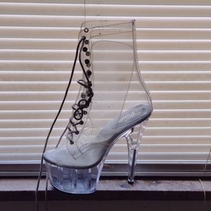 6in clear stripper boots